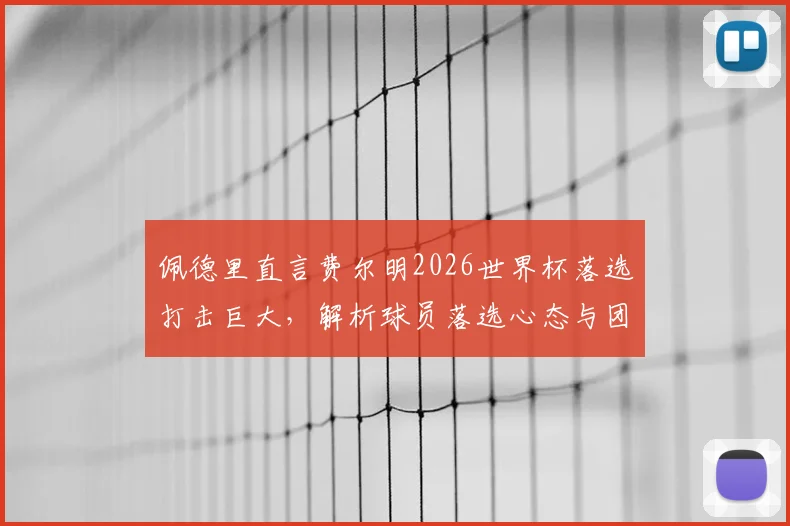 佩德里直言费尔明2026世界杯落选打击巨大，解析球员落选心态与团队影响